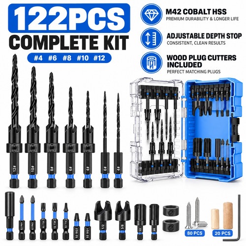 122pcs woodworking countersink - 122pcs,